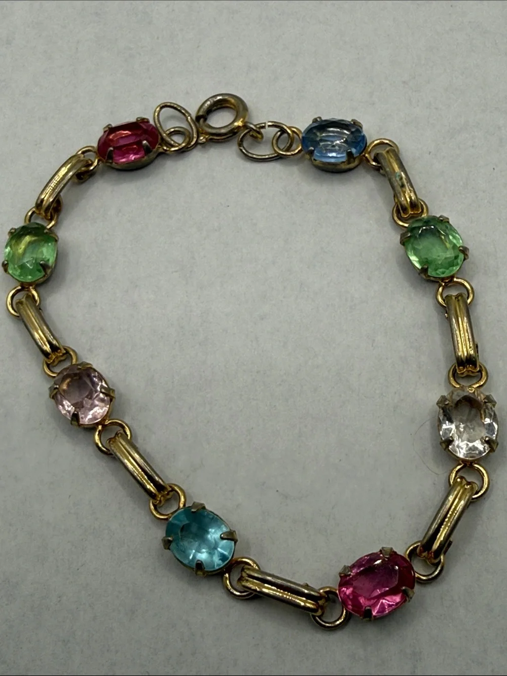 Vintage link Multicolor Crystal Link Bracelet catamore style very pretty